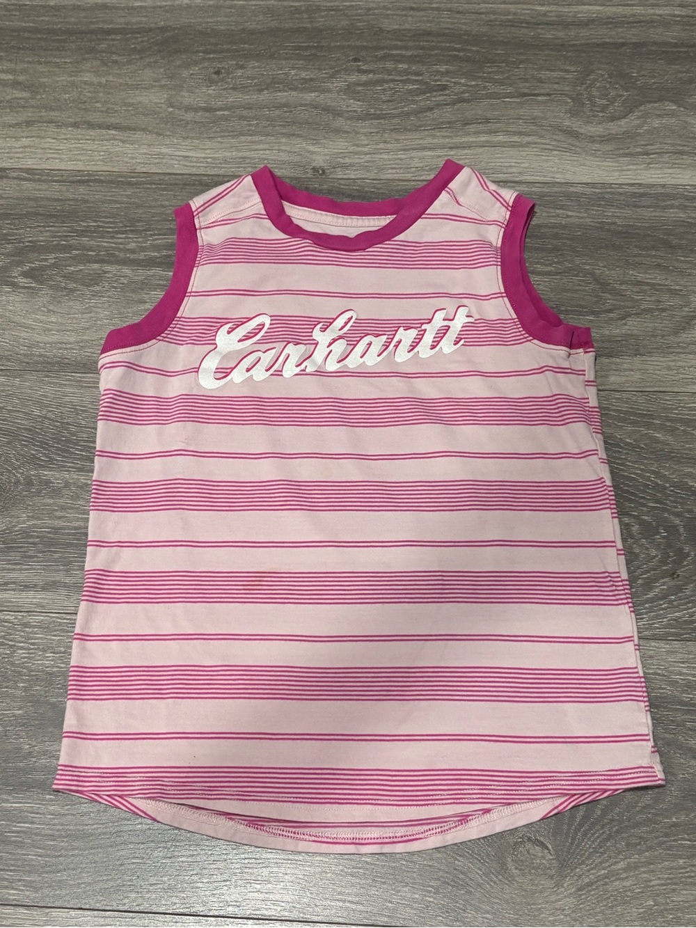 Carhartt Pink & Hot Pink Striped Girls' Tank Top